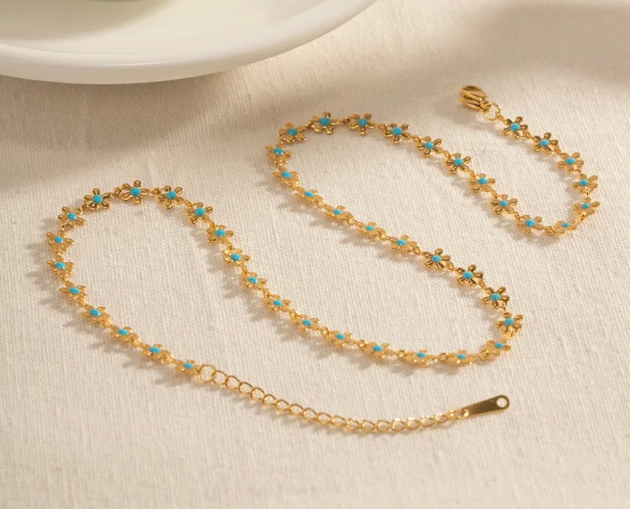304 Stainless Steel 18K Gold Plated Ig Style Basic Classic Style Flower Bracelets Necklace/ Jewelry