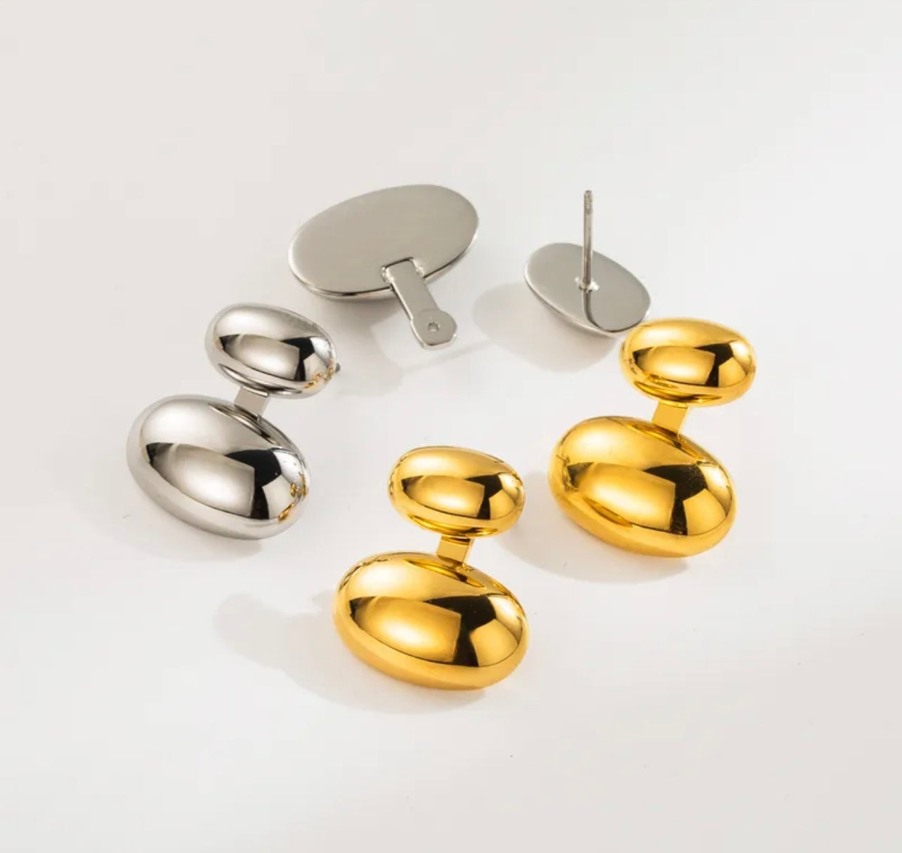 1 Pair Ig Style Simple Style Geometric Plating 304 Stainless 13 Steel Ear Studs/ Jewelry