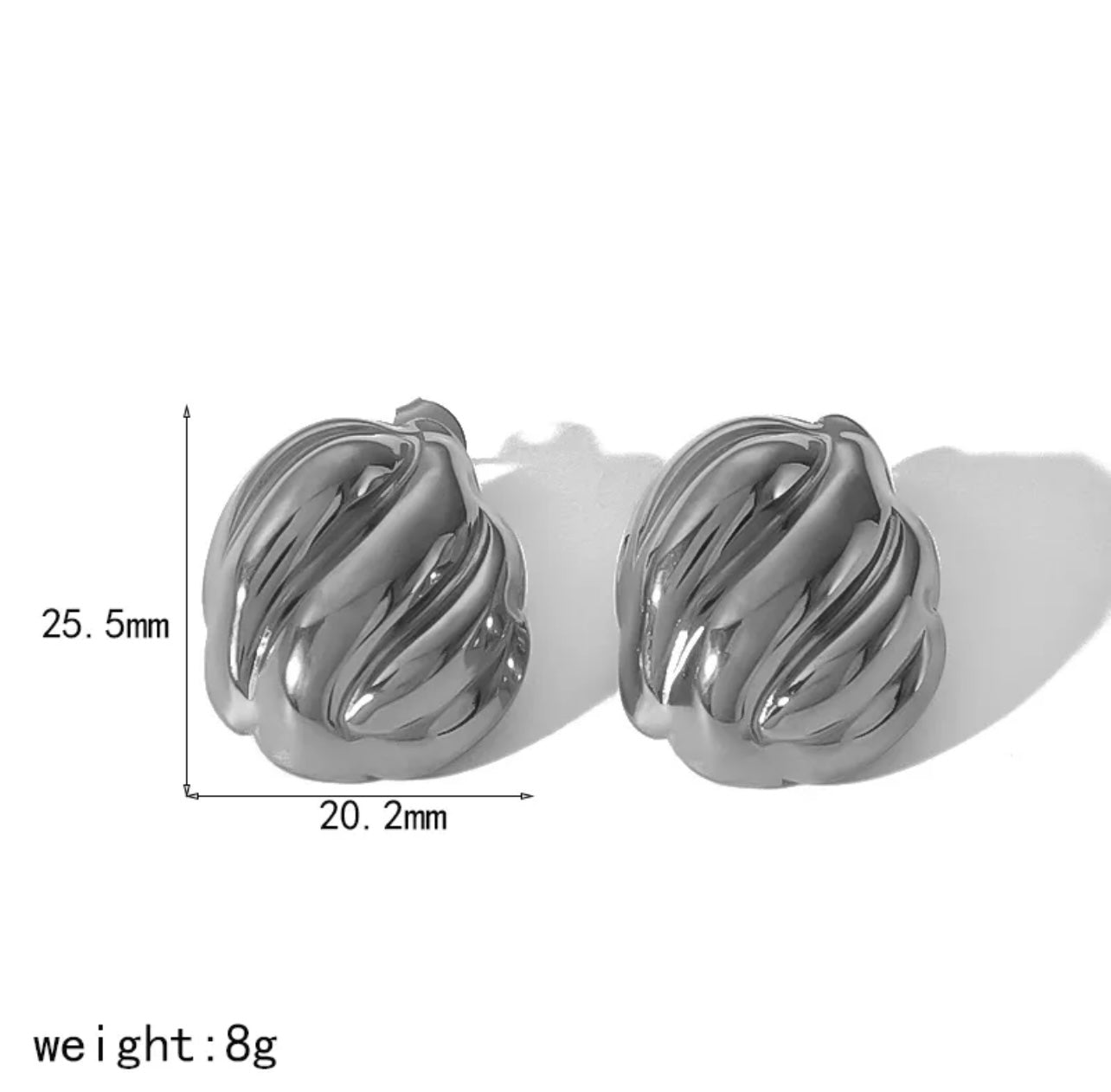 1 Pair Exaggerated Ig Style Geometric Solid Color Polishing 304 Stainless Steel 18K Gold Plated Ear Studs/ Jewelry