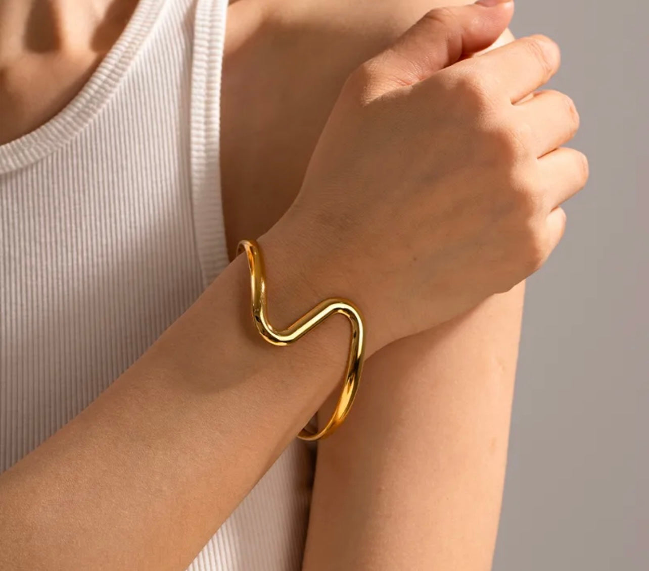 Basic Vintage Style Irregular Stainless Steel Bangle In Bulk/ Jewelry