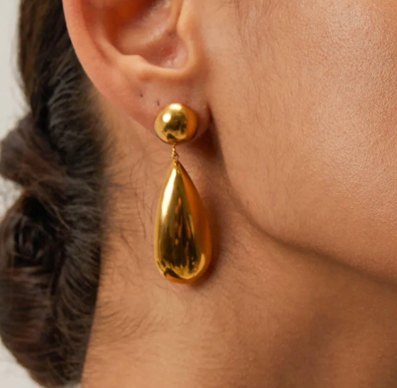 1 Pair Ig Style Water Droplets Stainless Steel 18K Gold Plated Drop Earrings/ Jewelry