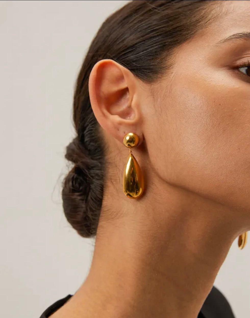 1 Pair Ig Style Water Droplets Stainless Steel 18K Gold Plated Drop Earrings/ Jewelry
